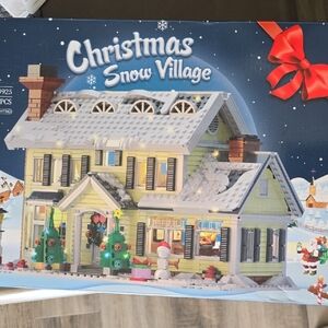 Christmas Snow Village House with Lights